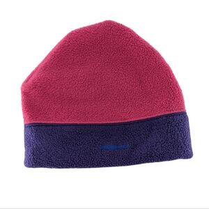 Vintage 90s Patagonia Pink and Purple Fleece Beanie Unisex Adult Large Eco
